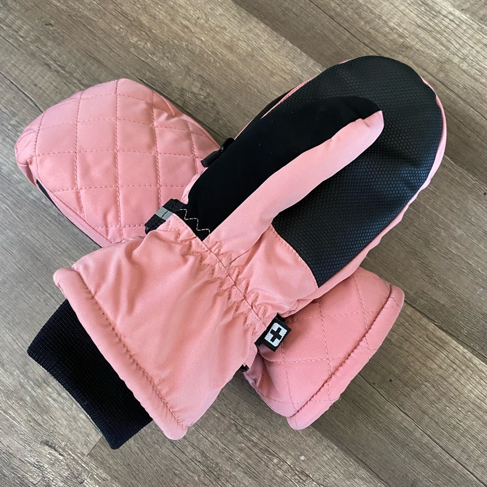 Pink and Black Mittens